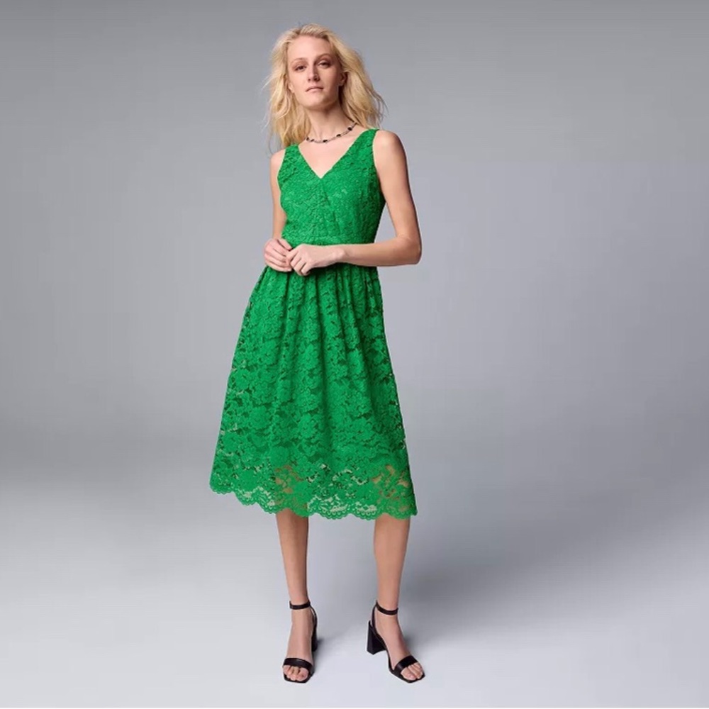 NEW Simply Vera Vera Wang‎ Lace Midi Dress. XS